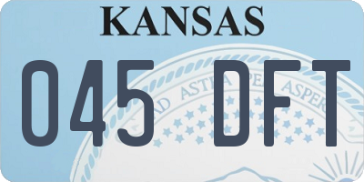 KS license plate 045DFT