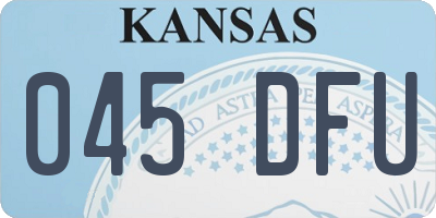 KS license plate 045DFU