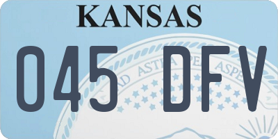 KS license plate 045DFV
