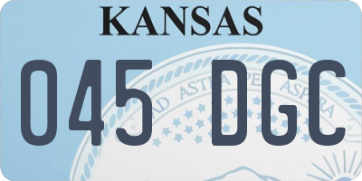 KS license plate 045DGC