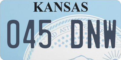 KS license plate 045DNW