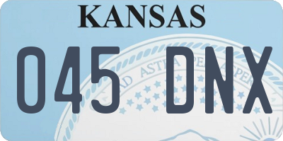 KS license plate 045DNX