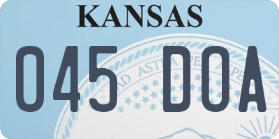 KS license plate 045DOA