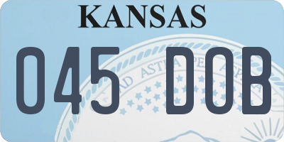 KS license plate 045DOB