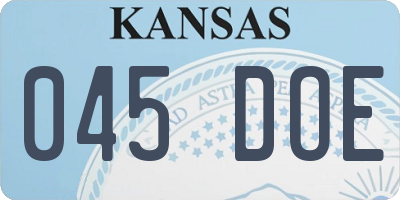 KS license plate 045DOE