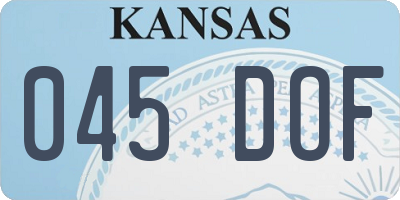 KS license plate 045DOF