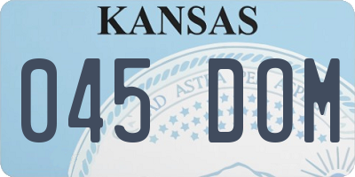 KS license plate 045DOM
