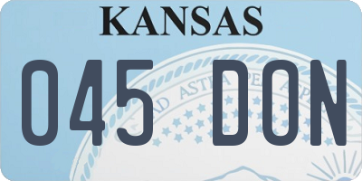 KS license plate 045DON