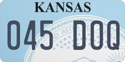 KS license plate 045DOQ