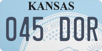 KS license plate 045DOR