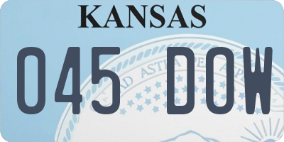 KS license plate 045DOW