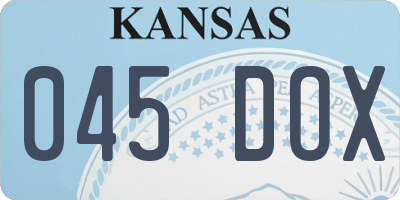 KS license plate 045DOX