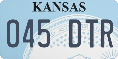 KS license plate 045DTR