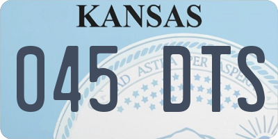 KS license plate 045DTS