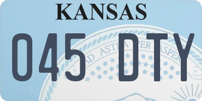 KS license plate 045DTY