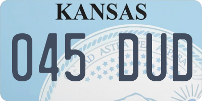 KS license plate 045DUD