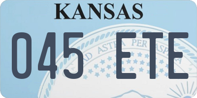 KS license plate 045ETE