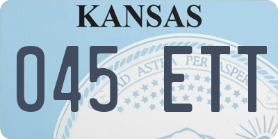 KS license plate 045ETT