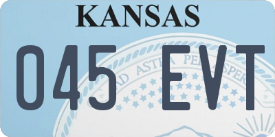 KS license plate 045EVT
