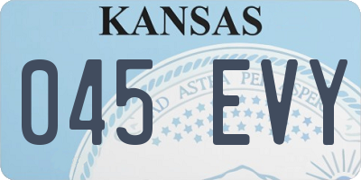 KS license plate 045EVY