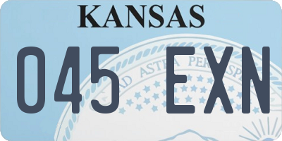 KS license plate 045EXN
