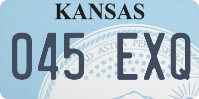 KS license plate 045EXQ