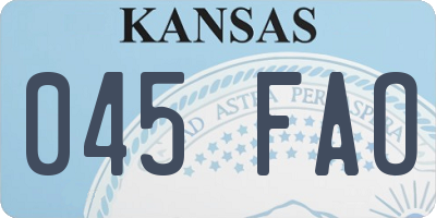 KS license plate 045FAO