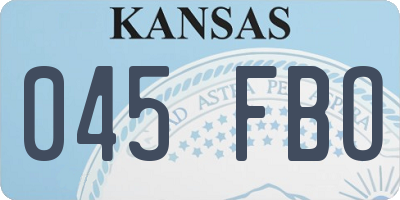 KS license plate 045FBO