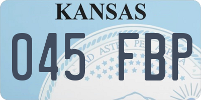 KS license plate 045FBP