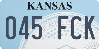 KS license plate 045FCK