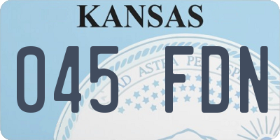 KS license plate 045FDN