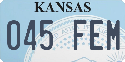 KS license plate 045FEM