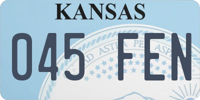 KS license plate 045FEN