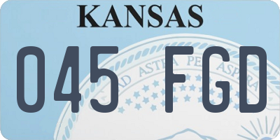 KS license plate 045FGD