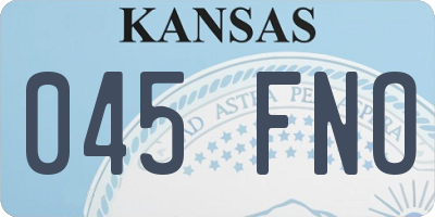 KS license plate 045FNO