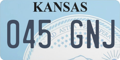 KS license plate 045GNJ