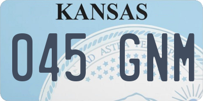 KS license plate 045GNM