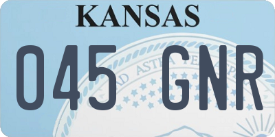 KS license plate 045GNR