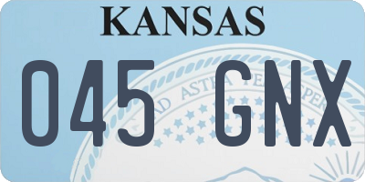 KS license plate 045GNX