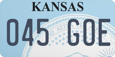 KS license plate 045GOE