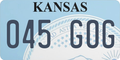 KS license plate 045GOG