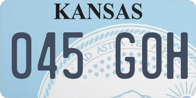 KS license plate 045GOH