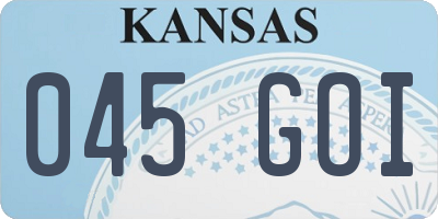 KS license plate 045GOI