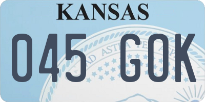 KS license plate 045GOK