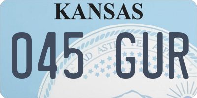 KS license plate 045GUR
