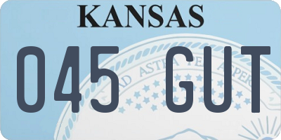 KS license plate 045GUT