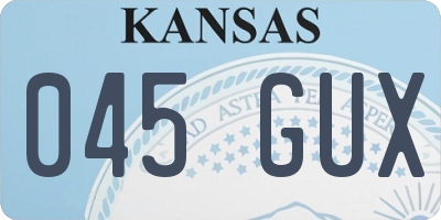 KS license plate 045GUX