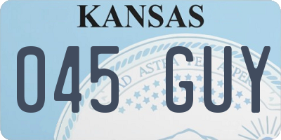 KS license plate 045GUY
