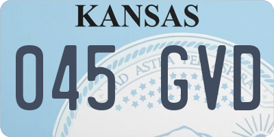 KS license plate 045GVD