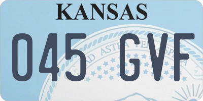 KS license plate 045GVF
